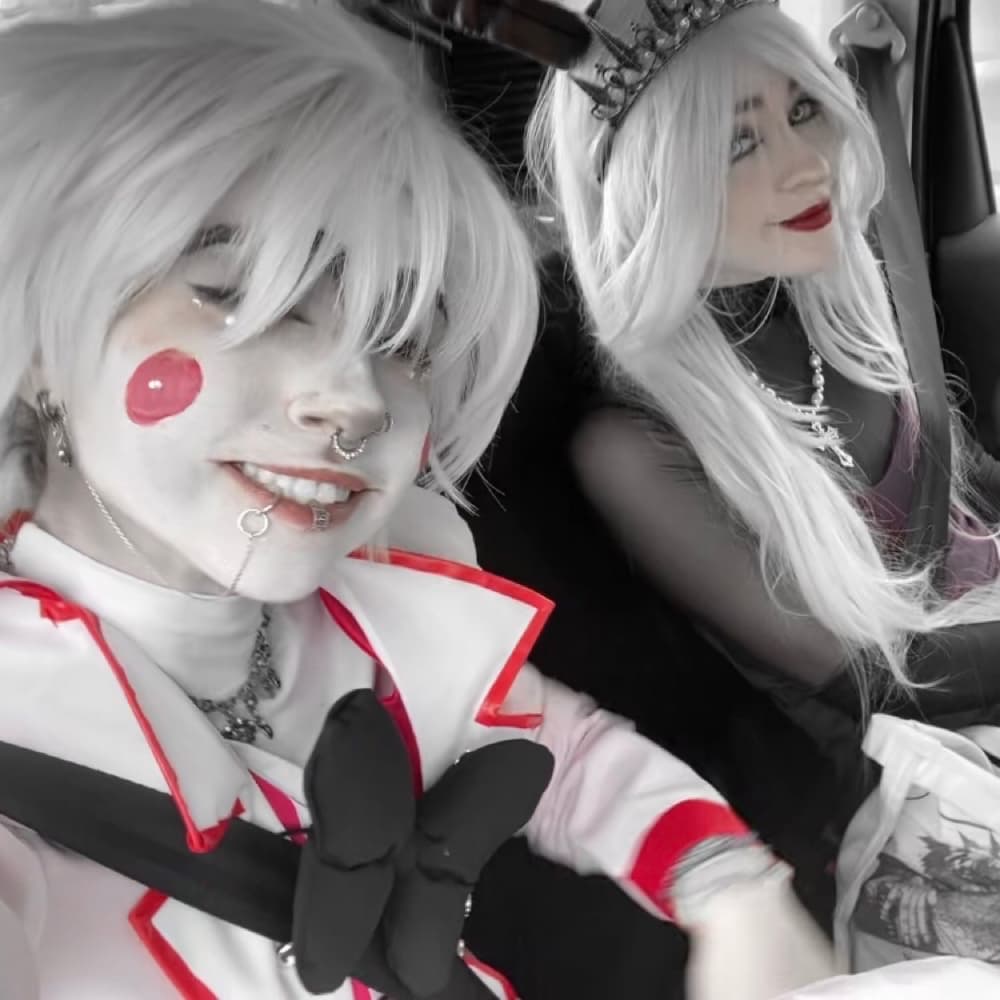 Luci & Lilith (<-me) - Hazbin Hotel cosplay photoshoot cover