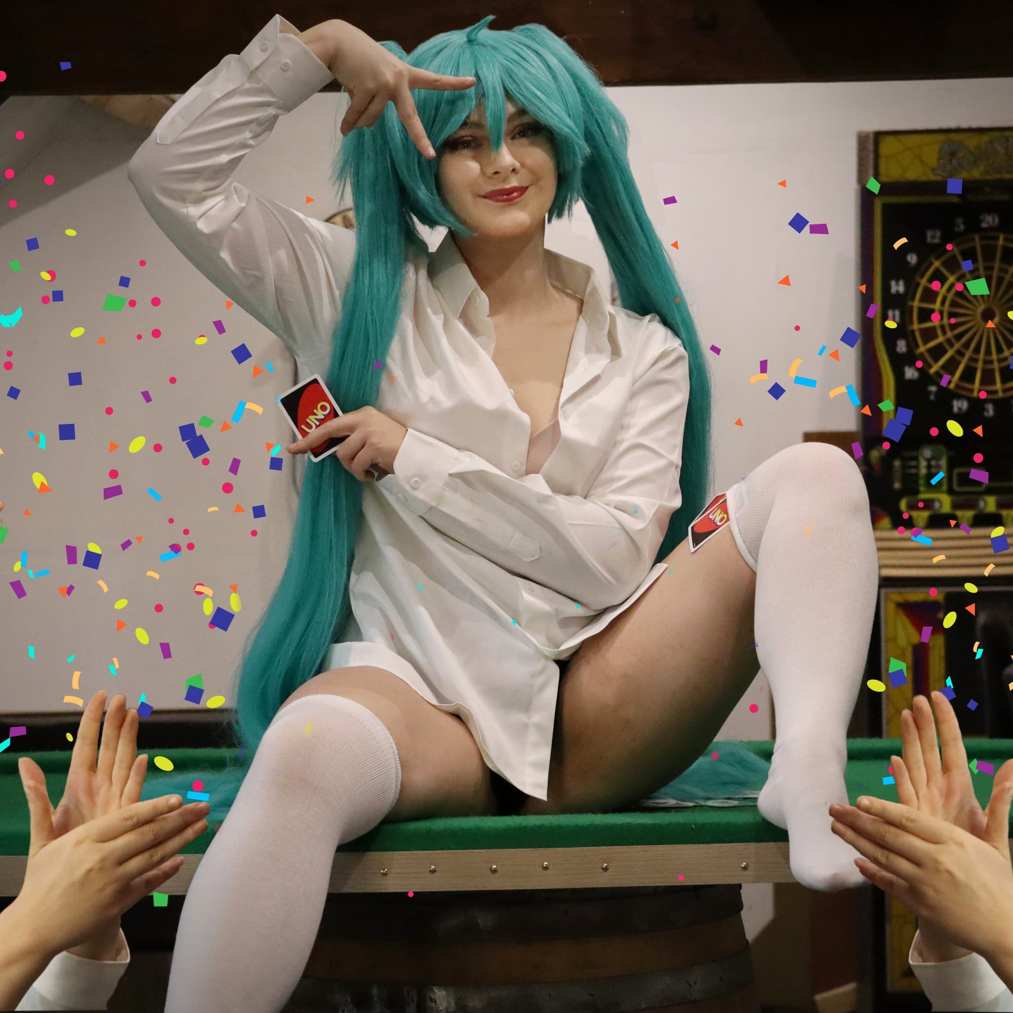 Miku, Uno - Vocaloid cosplay photoshoot cover