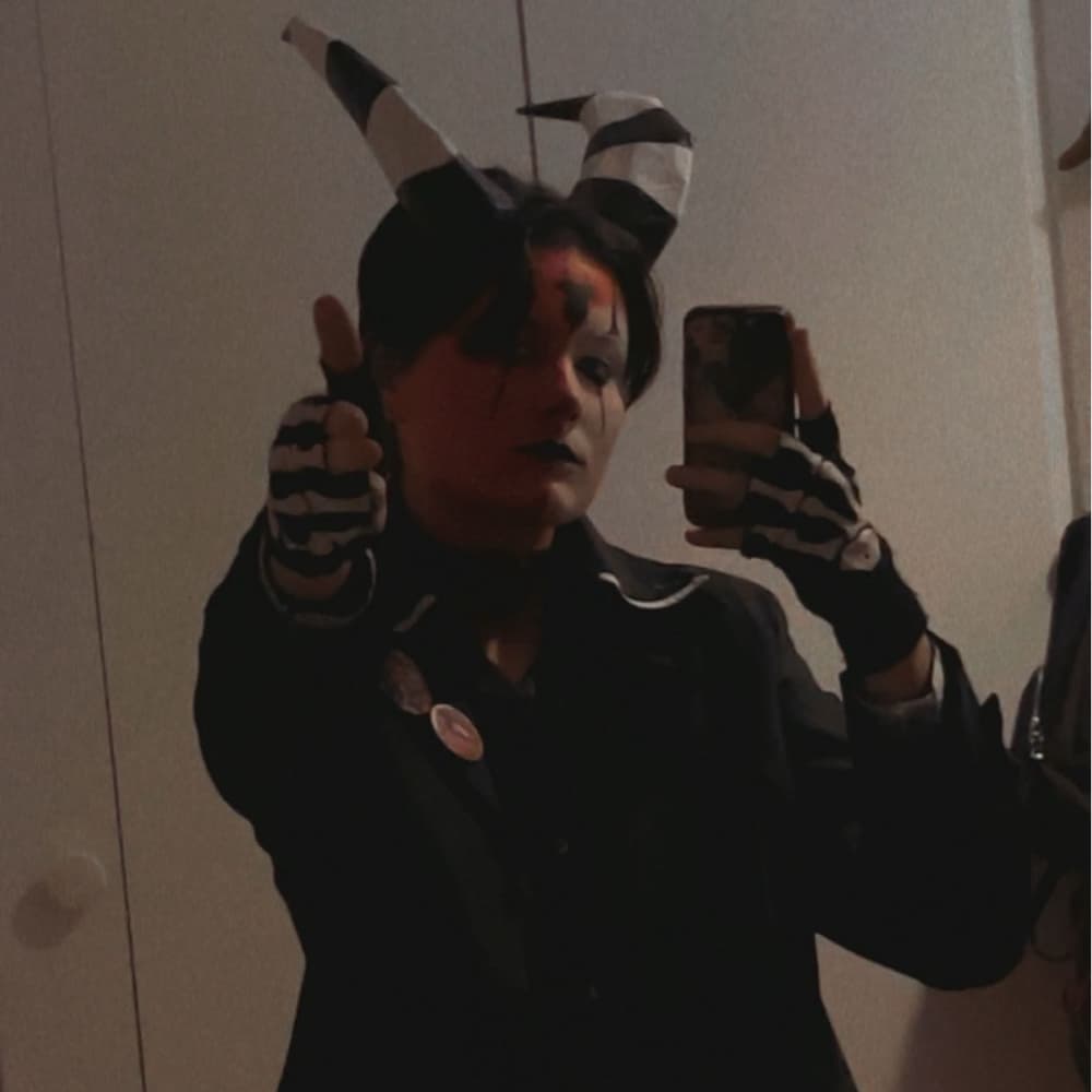 Blitzø - Helluva Boss cosplay photoshoot cover