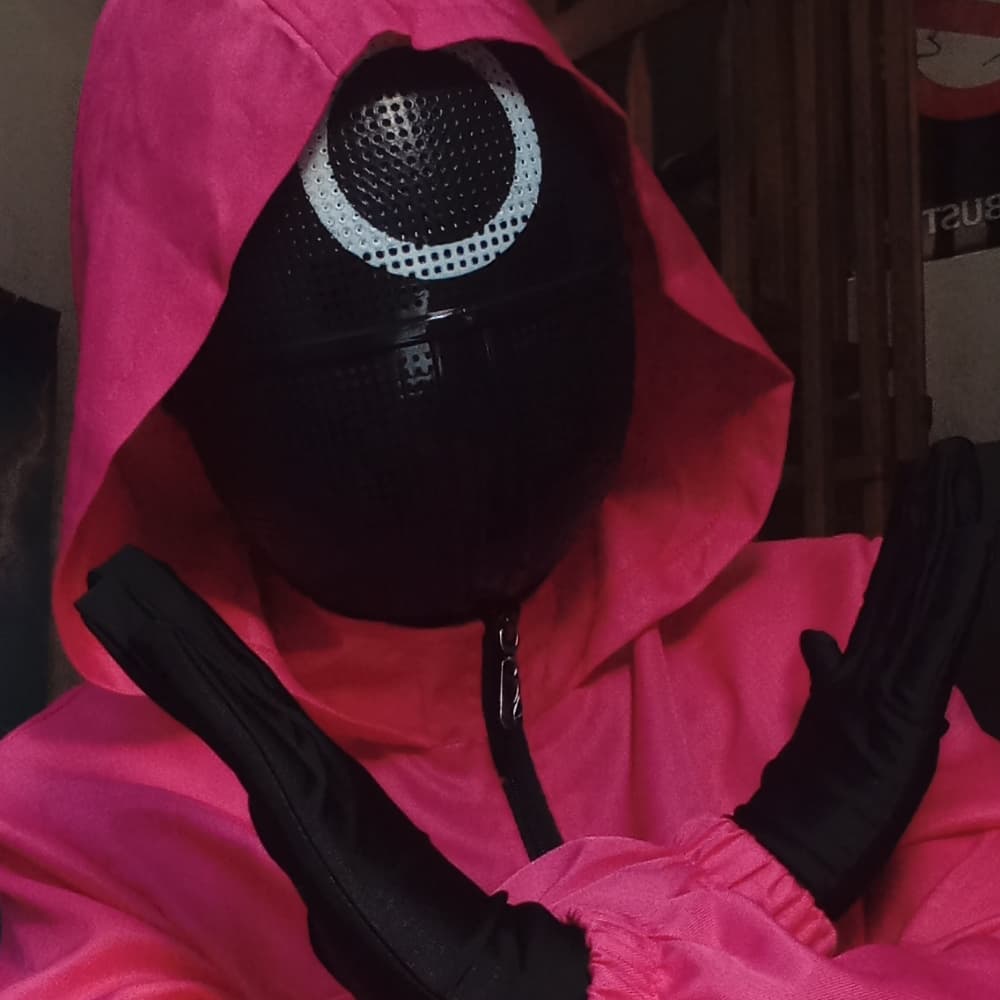 Pink Soldier  - Squid Game cosplay photoshoot cover