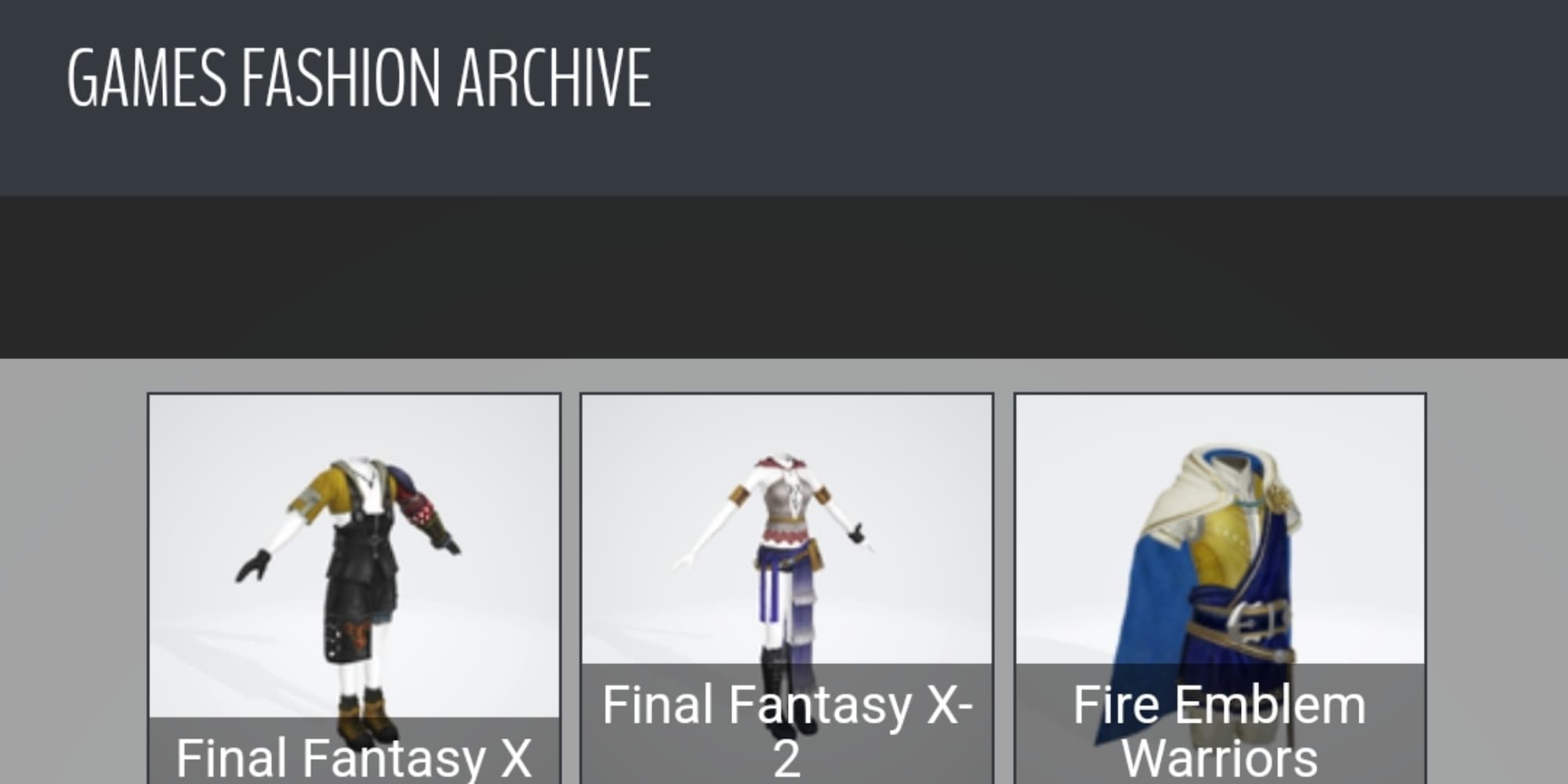 Games Fashion Archiv