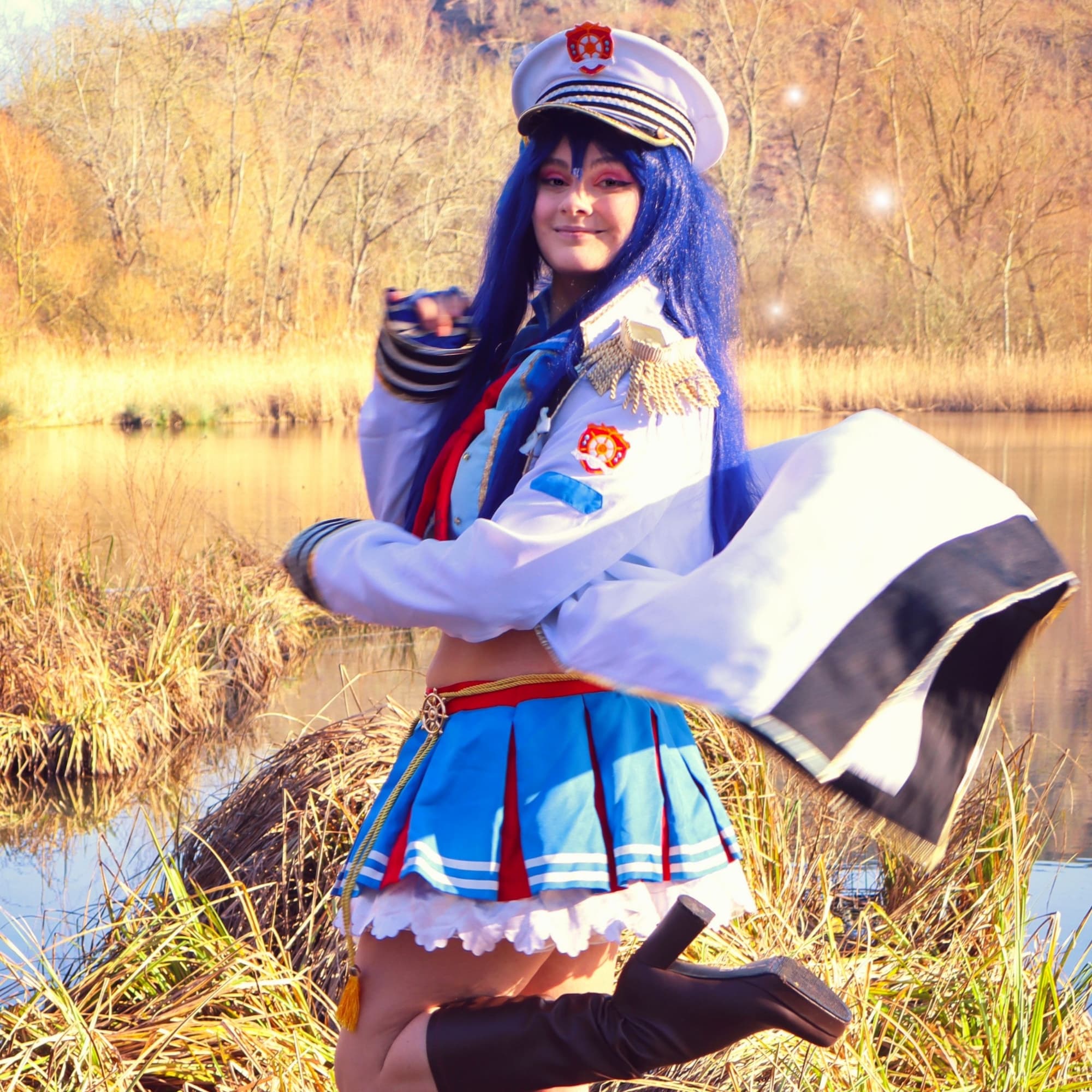 Umi, marine idol - Love Live cosplay photoshoot cover