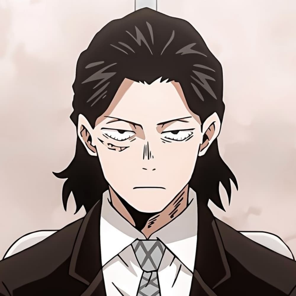 Aizawa cheveux attaché 