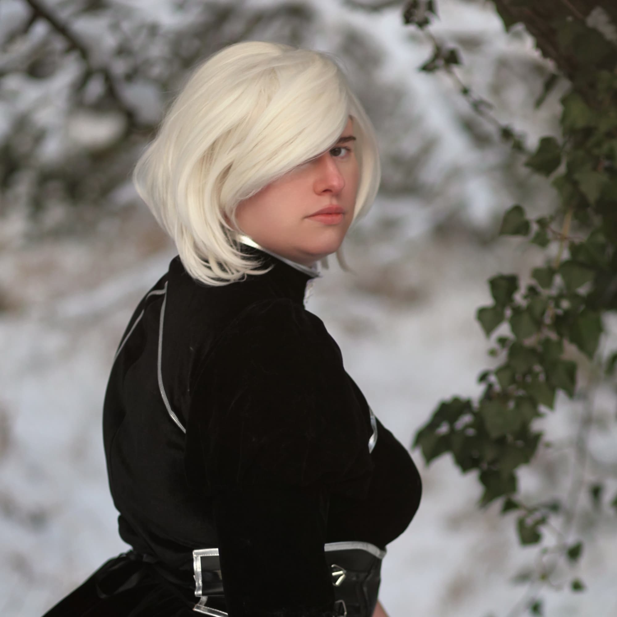 2B dans la neige - NieR cosplay photoshoot cover