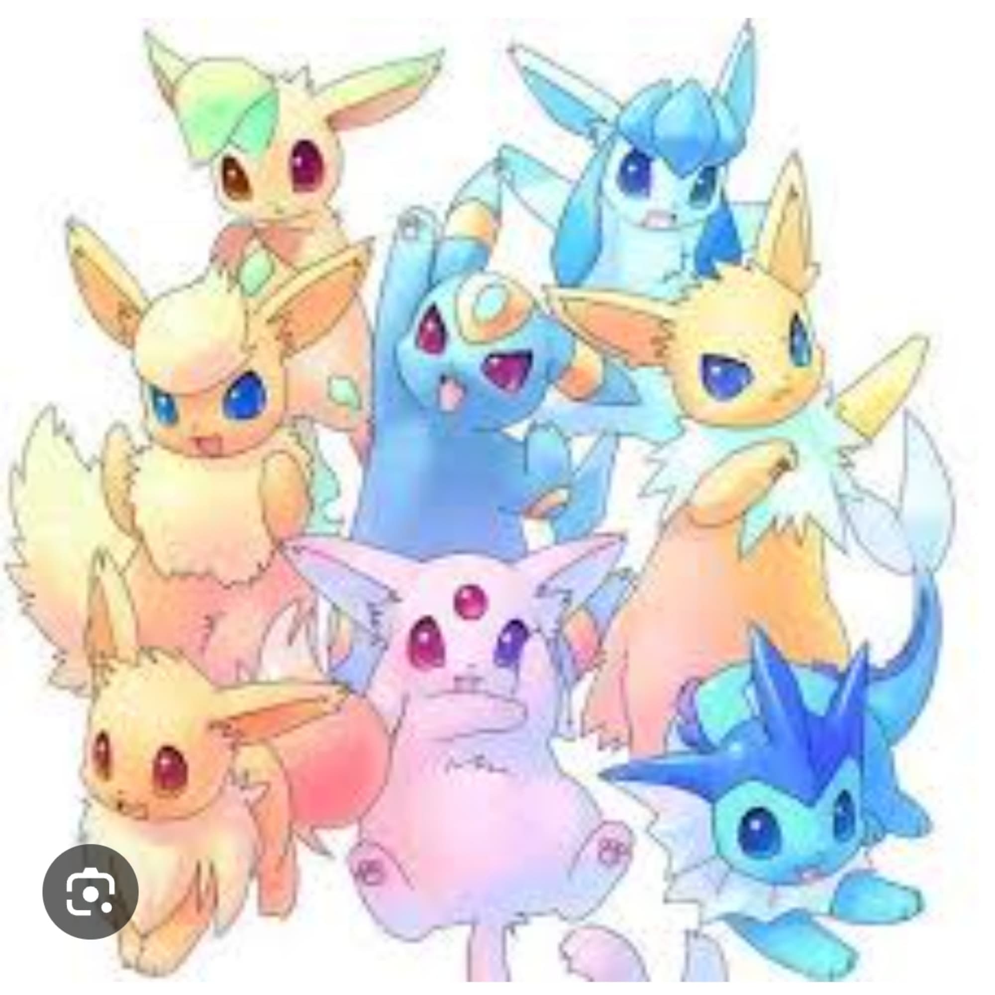 Eevee, Vaporeon, Jolteon, Flareon, Espeon, Umbreon, Leafeon, Glaceon,  Sylveon
