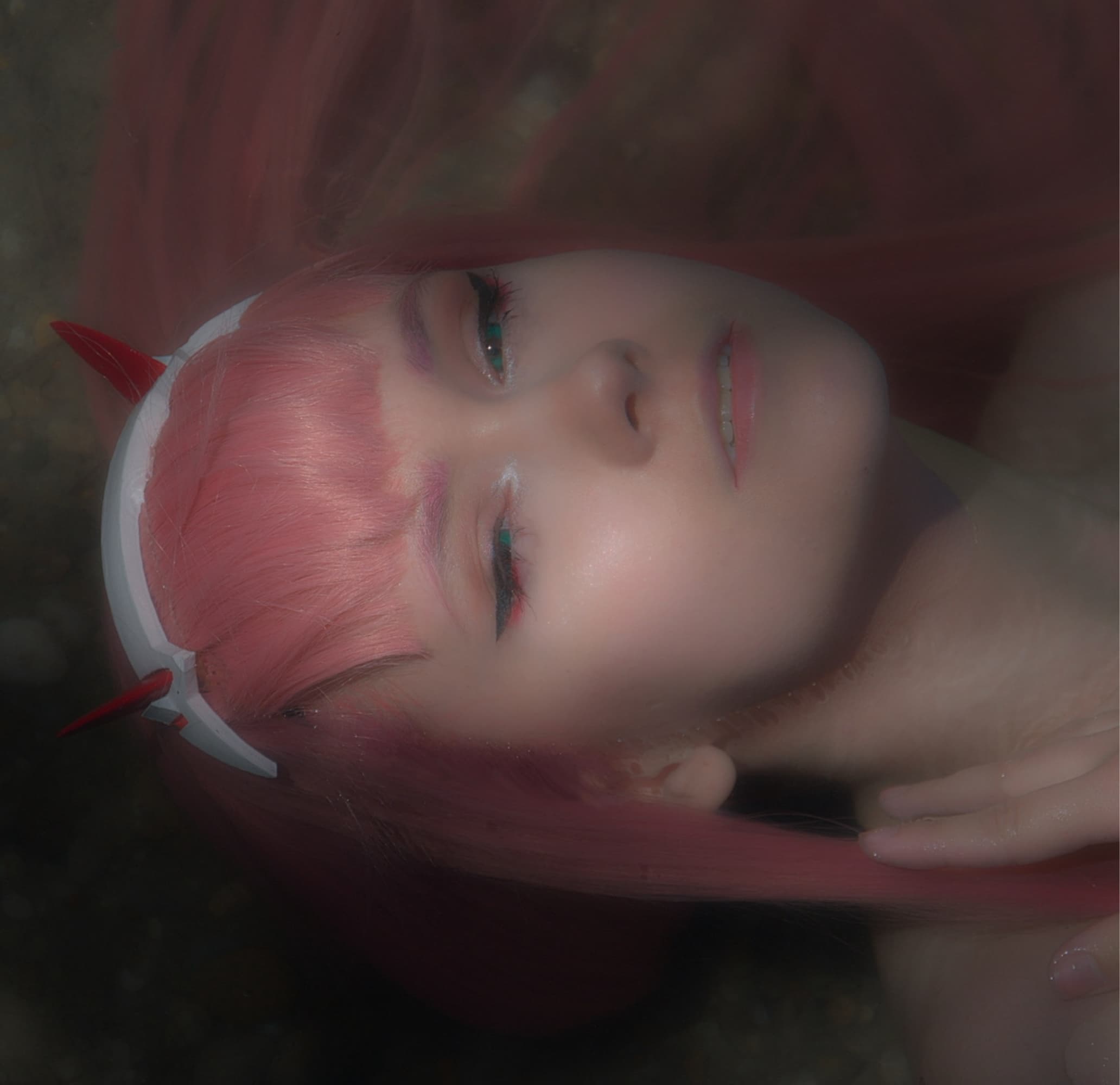 Zero Two -swimsuit 1 - Darling in the Franxx cosplay photoshoot cover