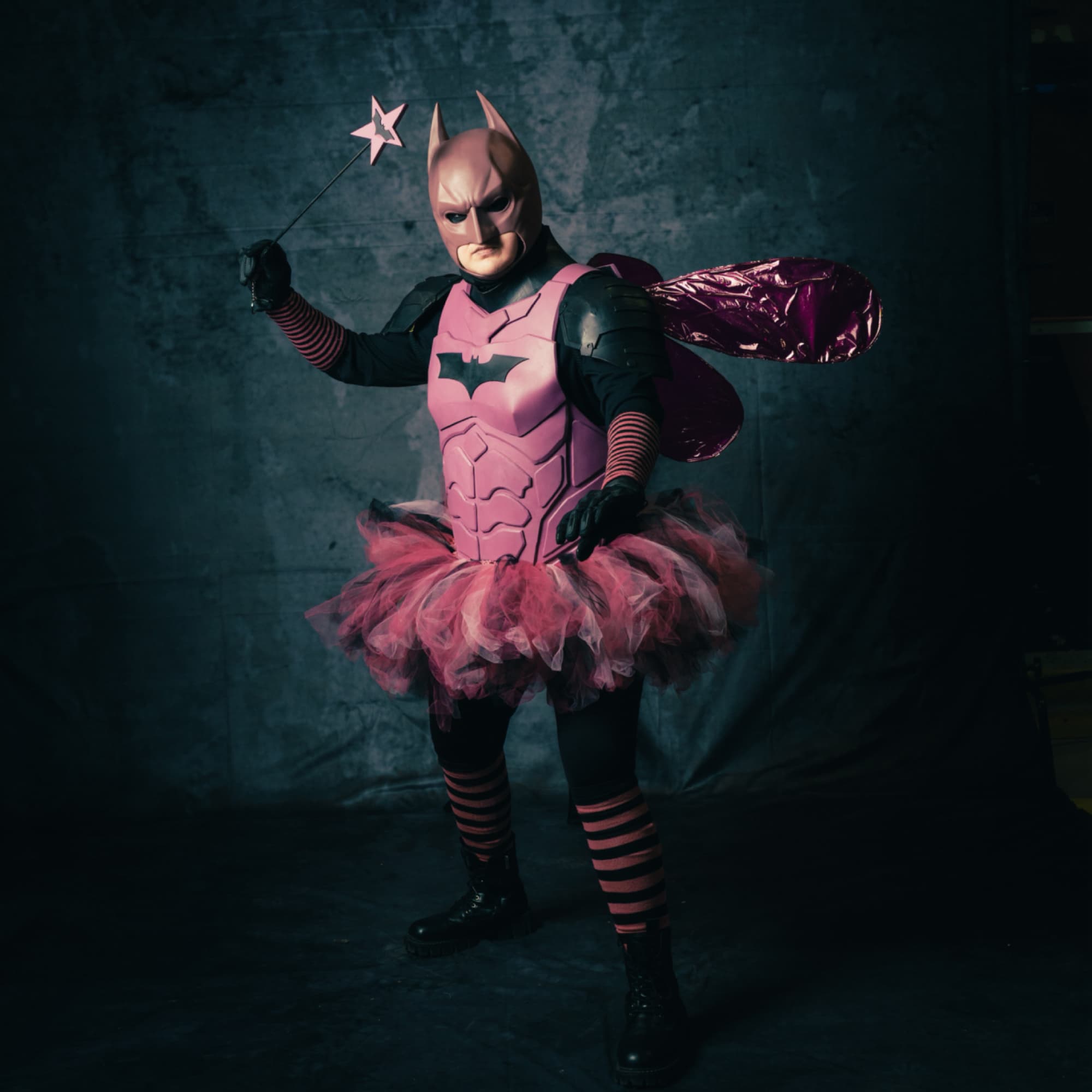 Batman Pink Fairy - DC Comics cosplay photoshoot cover