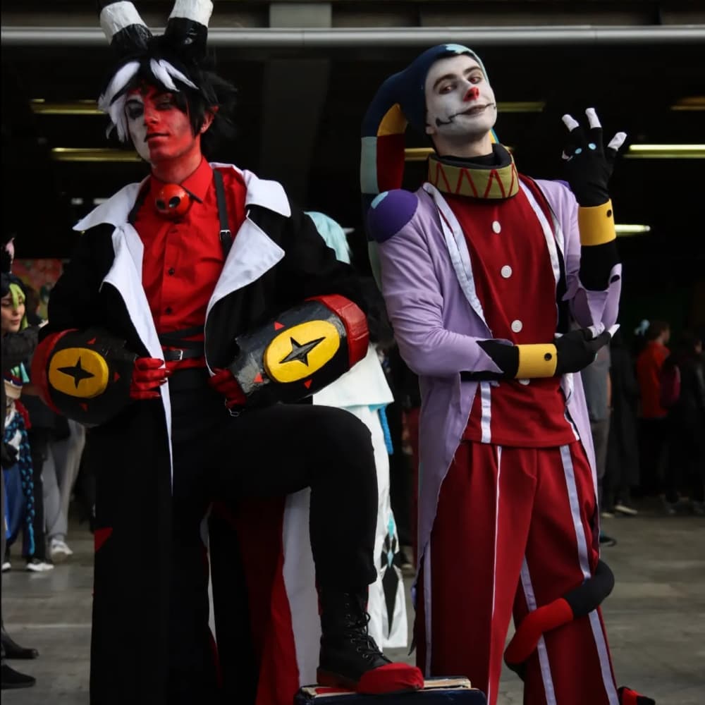 Blitzø & Fizz - Helluva Boss cosplay photoshoot cover